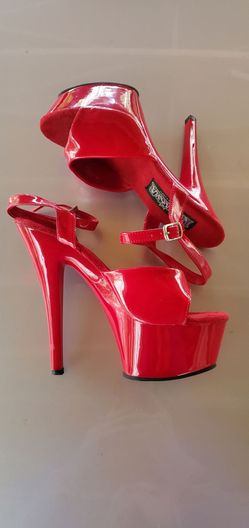 New 6" red platform high heels