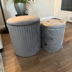 Two Round Ottoman’s 