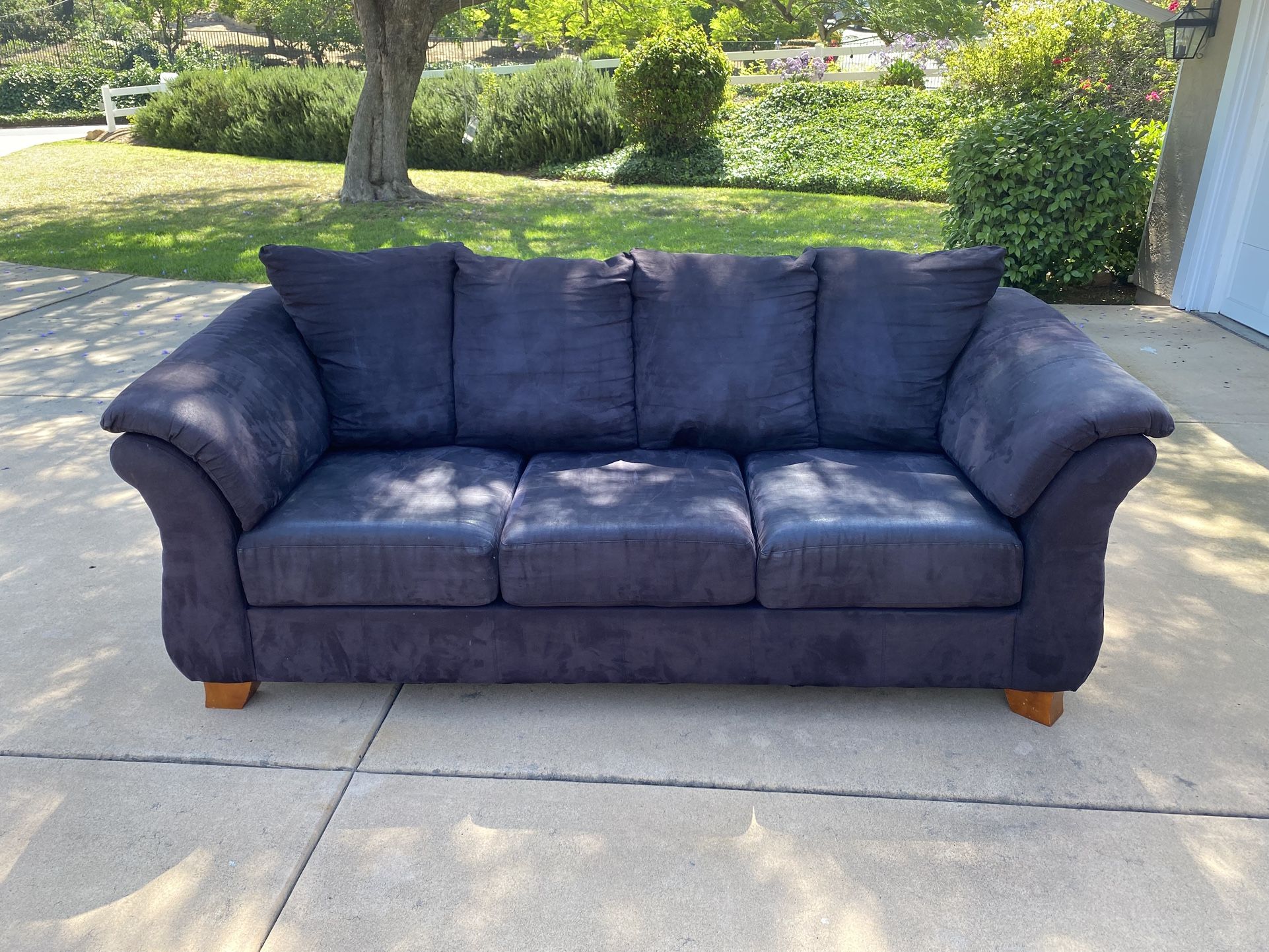 Dark Gray Suede Couch