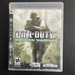 Call of Duty 4 Modern Warfare (Sony PlayStation 3 PS3, 2007) Video game