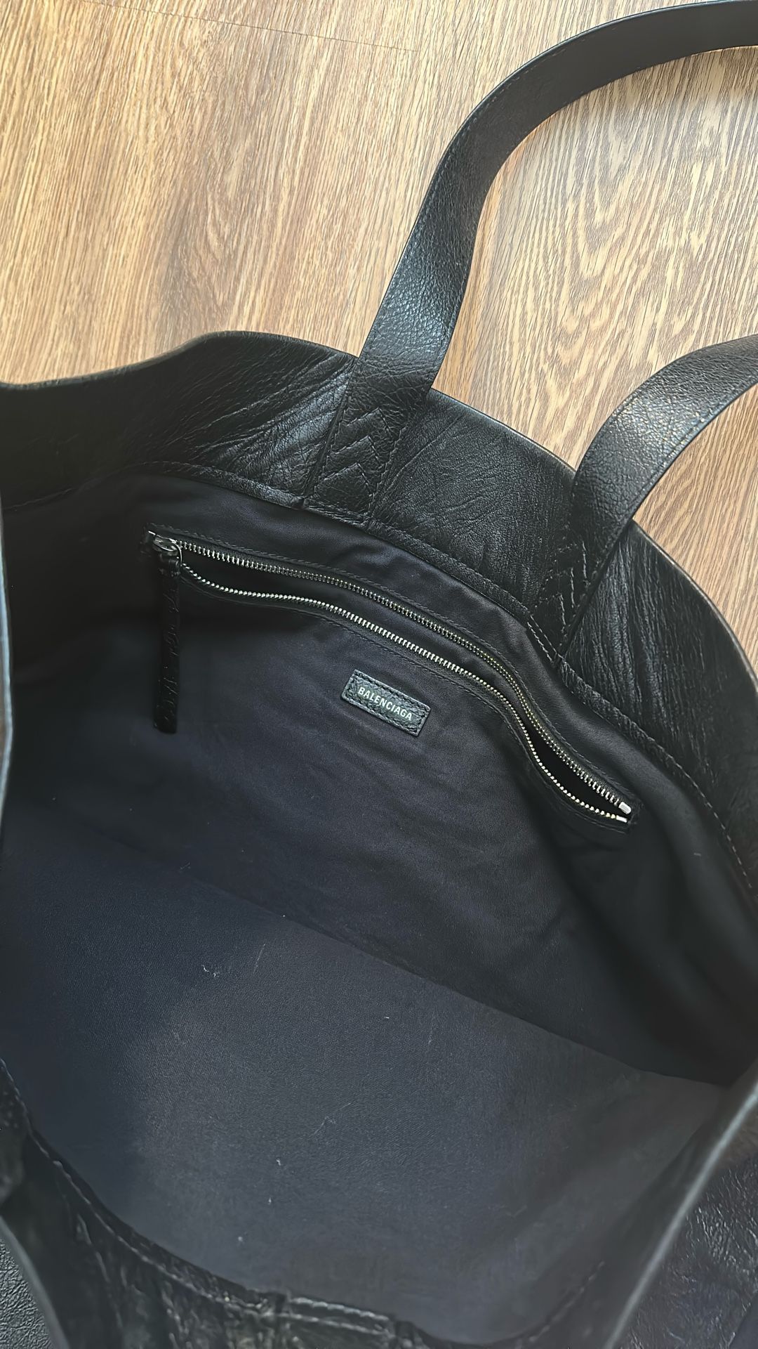 Balenciaga “I Love Techno” Leather Tote Bag