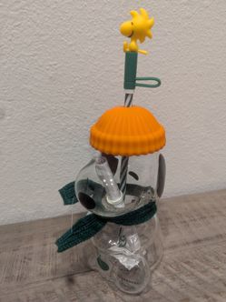 Starbucks x Peanuts Snoopy Glass Cup with Straw