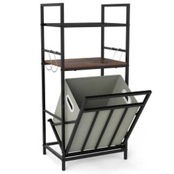 Black Rustic Brown Laundry Hamper