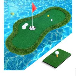Floating Golf Green for Pool, Floating Putting Green for Pool, Lake with Ball Retriever & Anti-Drift