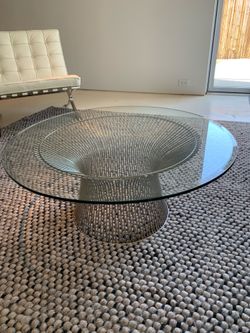 Planter Style Mid Century Glass Top Coffee Table