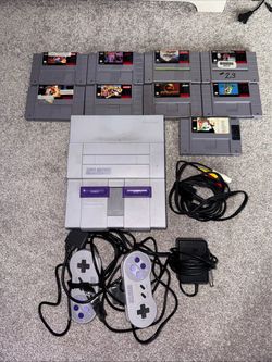 Super Nintendo SNES Console Bundle with Games