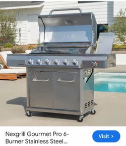 NEW STAINLESS STEEL BBQ GRILL WITH DENT ON BOTH SHELVES