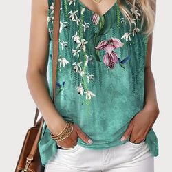 Brand New - Medium Floral V Neck Tank