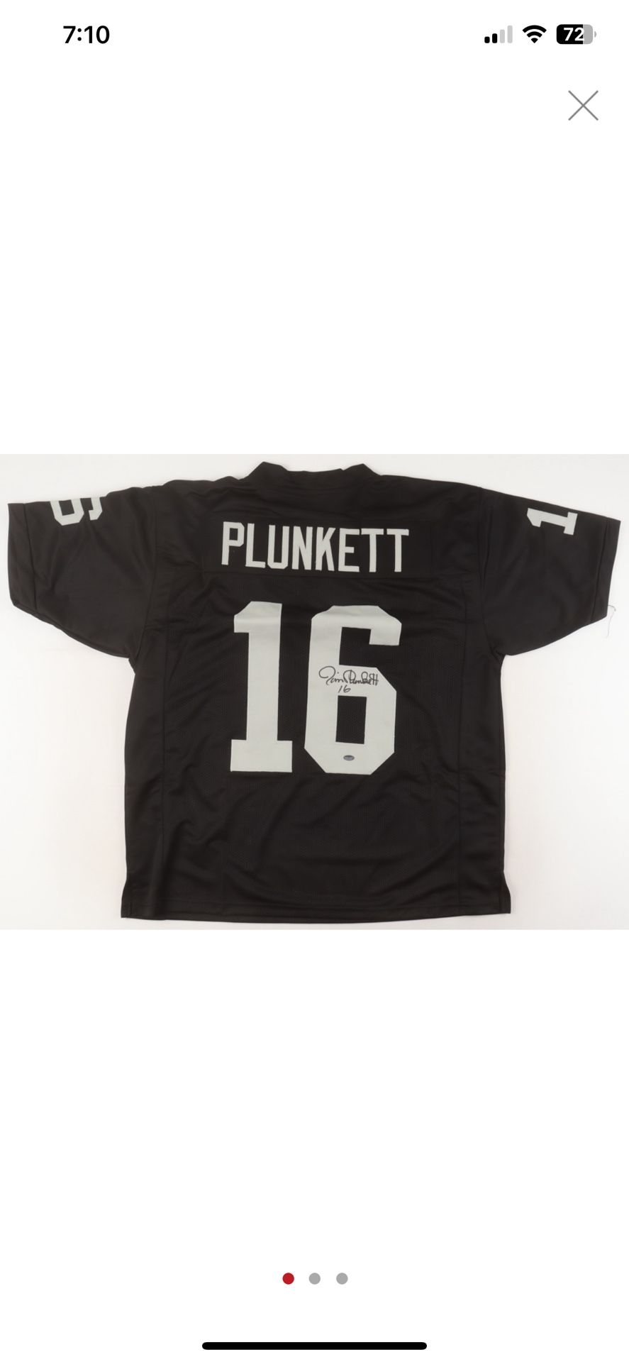 Oakland Raiders Jim Plunkett Signed Jersey (Schwartz)