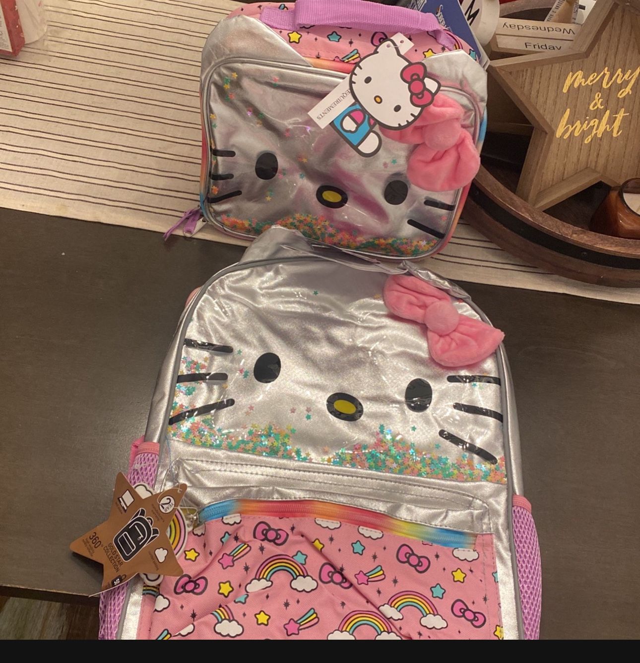 Hello Kitty Backpack 16’ Comes With Lunchbox From Target 