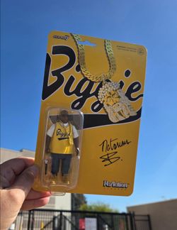 Notorious B.I.G. Super7 Biggie Smalls yellow jersey 3.75" ReAction Figure. NEW!