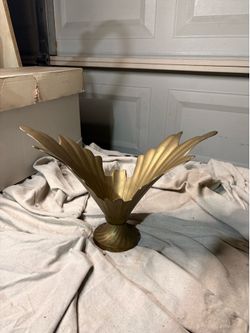 Brass Metal Vintage Flare Vase Decor