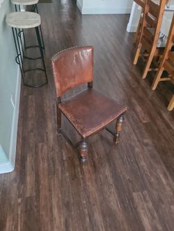 Free Leather And Wood Chair