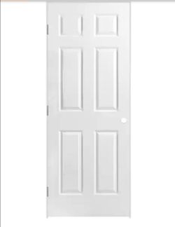 36 in. x 80 in. 6 Panel Right-Handed Primed Composite Solid Core Single Prehung Interior Door 4-9/16 in. Flat Jamb