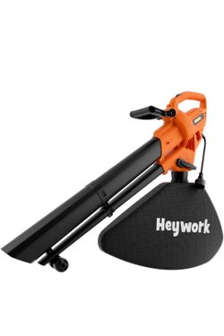 3-in-1 Leaf Vacuum Mulcher, 450 CFM Corded Blower
Delivering 158 MPH, this orange tool with a 40L bag easily blows, vacuums, and mulches leaves for fa