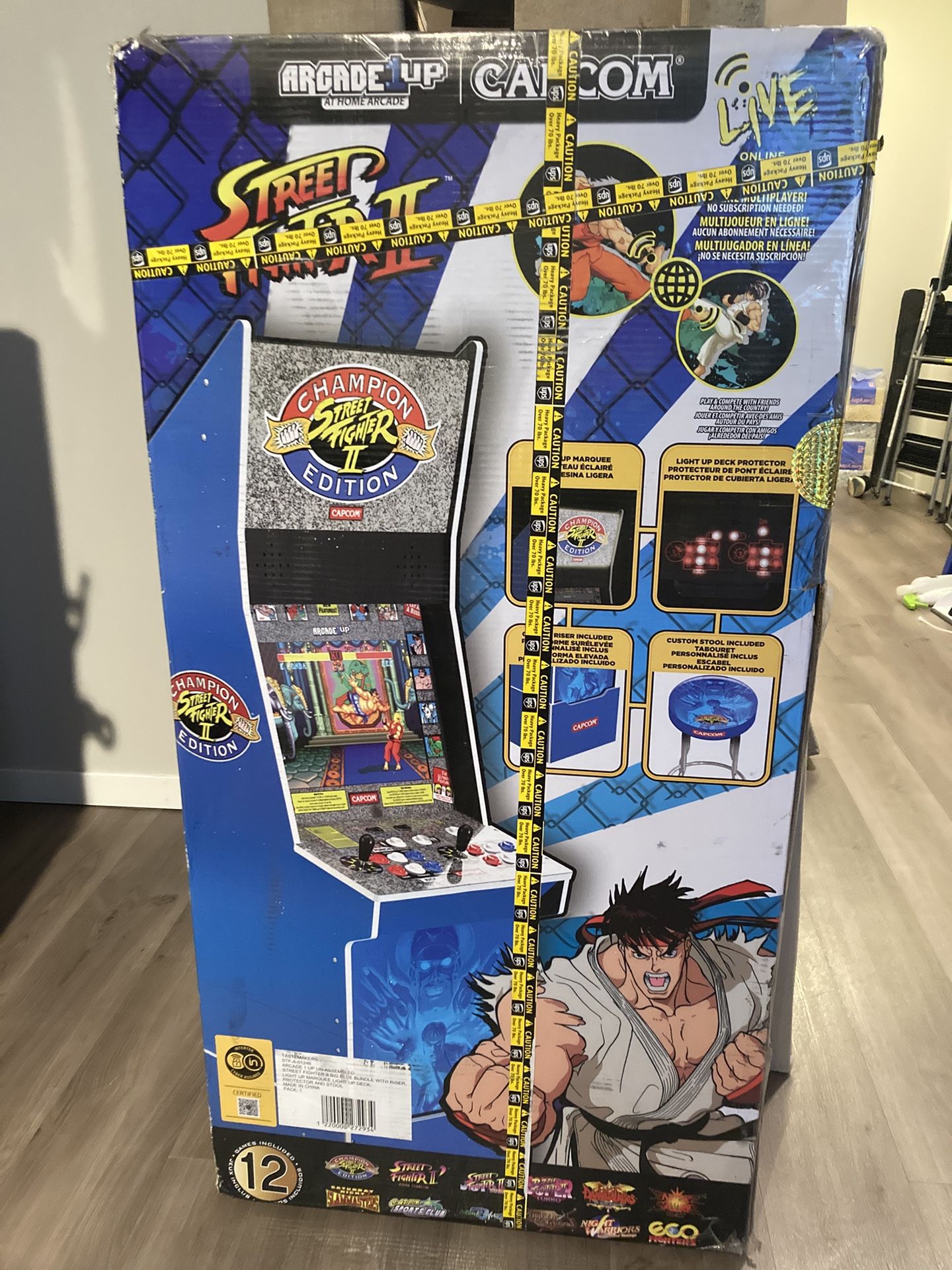 Brand New Arcade1Up Street Fighter II Big Blue Cabinet - Unopened Box