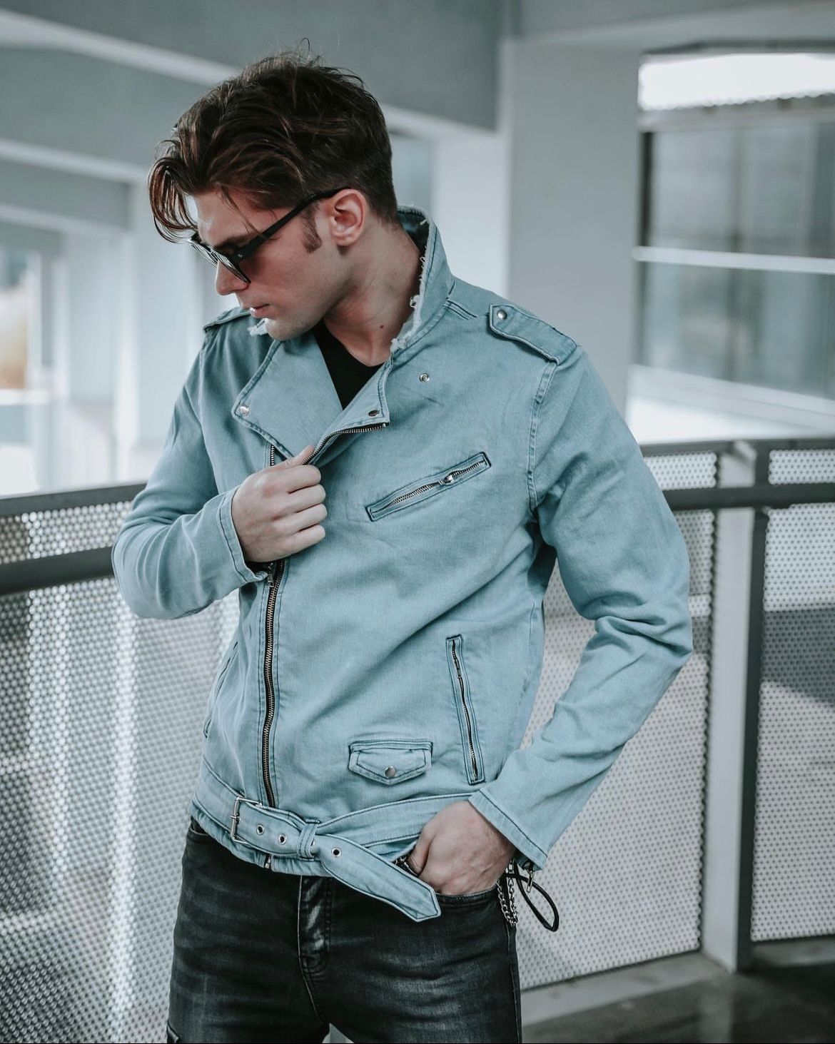 Men's fashion denim jacket made in turkey size small, medium