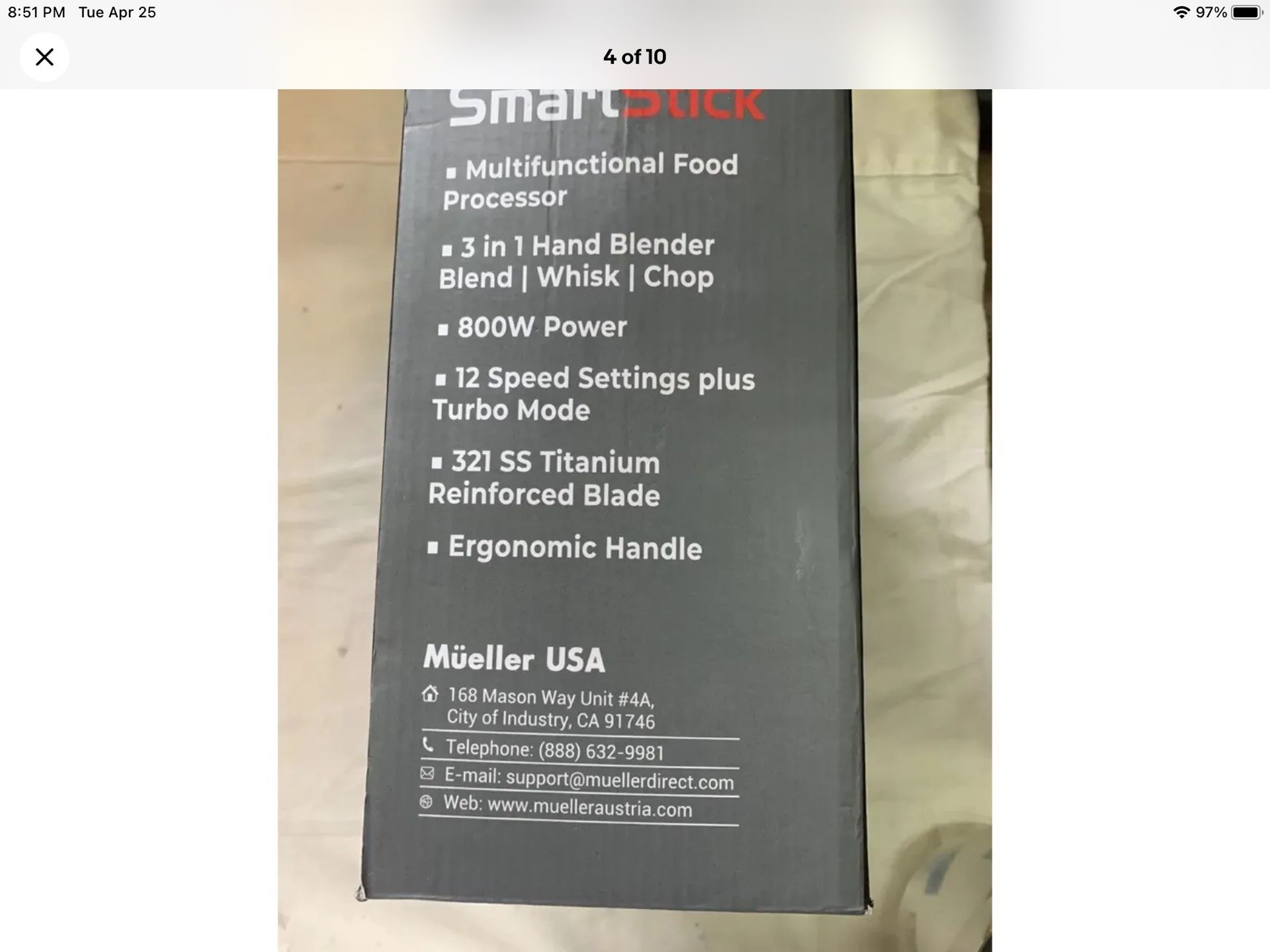 Mueller Austria Smart Stick MU-HB-10, 3 In 1 Hand Blender, Blend