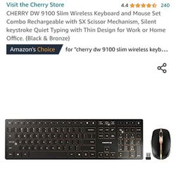CHERRY DW 9100 Slim Wireless Keyboard and Mouse Set Combo Rechargeable