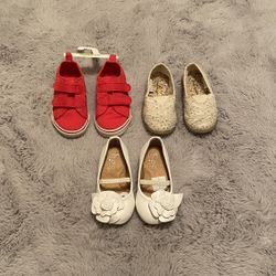 NEW & LIKE NEW ‼️GIRL TODDLER SHOES - SIZE 6 - BORN,  CRAZY 8,  JUMPING BEANS