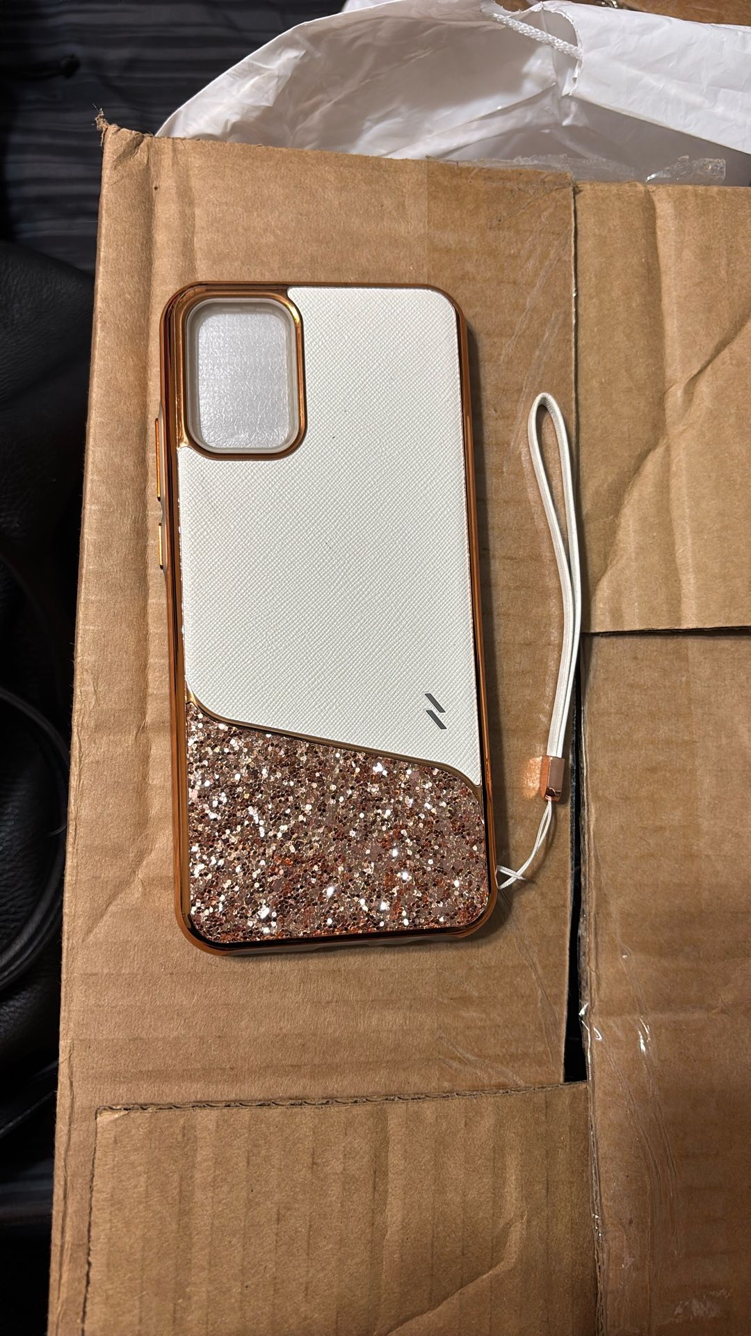 Motorola White And Gold Phone Case