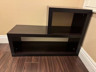 Black Stepped Bookcase Display Shelf Unit