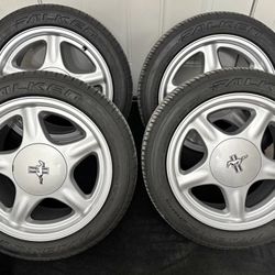 Rare 17" Staggered Pony R Wheels 4 Lug Foxbody Mustang 5.0