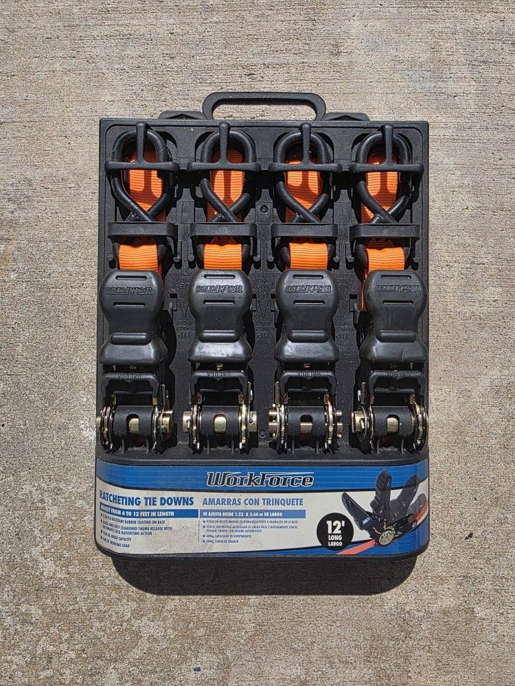 Workforce Ratcheting Tie Downs Set of 4 [Have 5 Sets In Stock]
