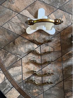 6 Brass dresser or closet handles