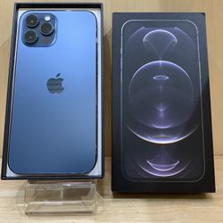 I Phone 12 Pro Max 256GB Sierra Blue Factory Unlocked Used Like New
