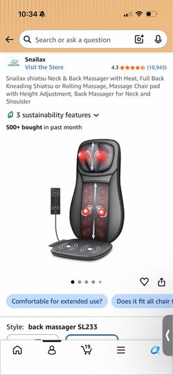 Snailax Shiatsu Neck and Back Massager