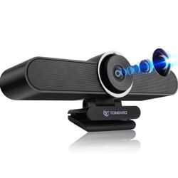 4K Webcam Conference TV Room Web Camera with Microphone and Speaker, Computer Video Camera Wide Angle AI Auto Framing Dual Mics Works with Microsoft T