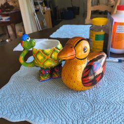 Wood Duck  And Snake Cup.   30.00for The Pair