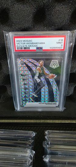2023 Victor wembanyama rookie card mosaic prizm psa 9
