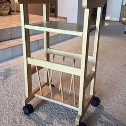 **🌟 Solid Wood Rolling Cart - Farmhouse Style - $75 🌟**