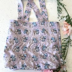 New Stitch Disney lilo Quilted Tote Bag Handmade Bag Lined Padded Fabric Fabric