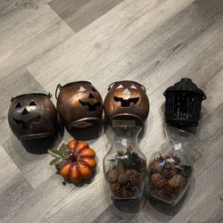 Fall Decorations And Small Garden Flags