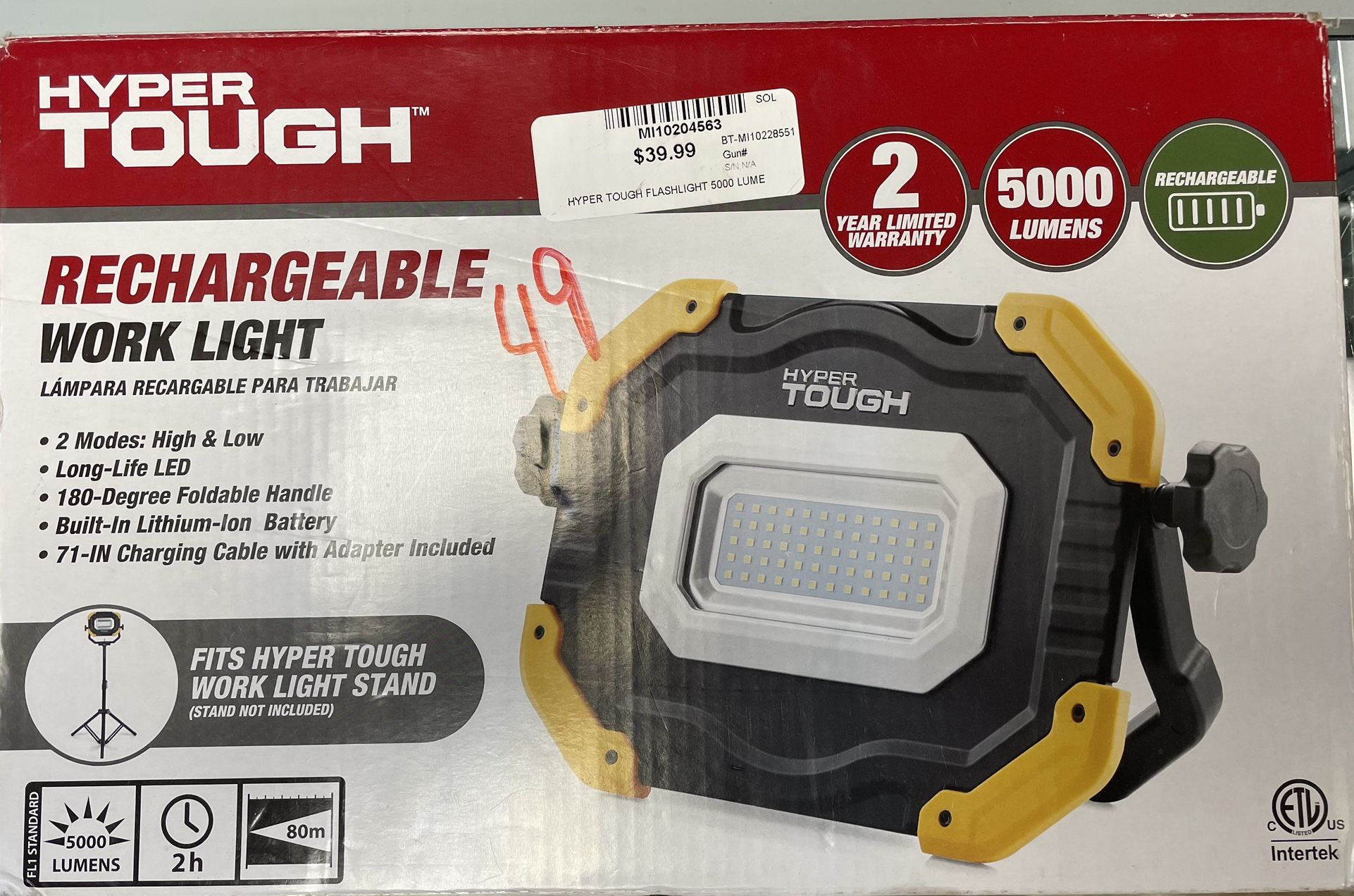 Hyper Tough Rechargeable Work Light