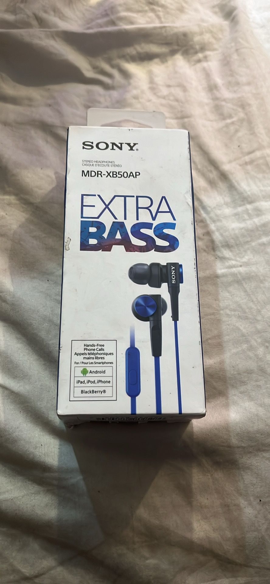 Sony MDR-XB50AP Blue Extra Bass Stereo Headphones