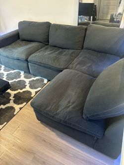Dark Gray Fabric Sectional Sofa