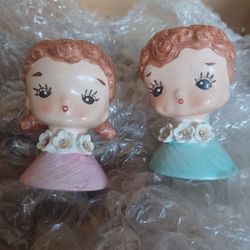 Rare Collectable Shaker Set -Vintage Thames
 Boy & Girl Head