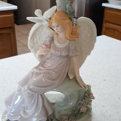 Beautiful Porcelain Angel.  About 14 Inches Tall.