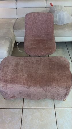 Fabric Accent Chair with Ottoman