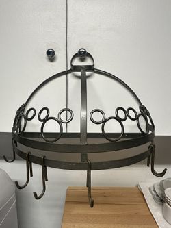 Mickey Wrought Iron Wall Plate And Kitchen Pot Hanger Set