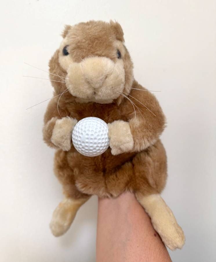 Caddyshack Gopher Holding Ball Plush Golf Club Head Driver Cover Puppet Toy