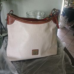 Dooney Bourke Embossed Lizard Hobo Shoulder Bag