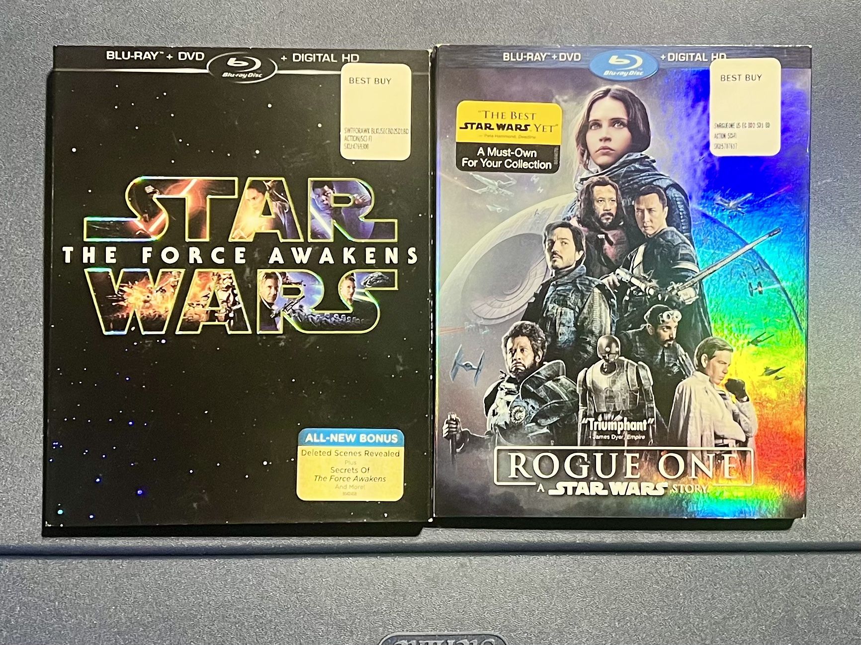 Star Wars The Force Awakens & Rogue One Blu Ray DVD Sets