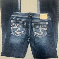 NWOT   Bootcut Bllue Jeans Silver Tuesday Flap 29/33 