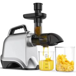 Juicer Machines Vegetable and Fruit, Cold Press Juicer with Quiet Motor, Slow Masticating Juicers Easy to Clean, 90% Juice Yield & Purest Juice