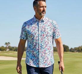 NEW Robert Graham Shirt Men’s SMALL Short Sleeve Button up Multi Color Print NWT Retail $158